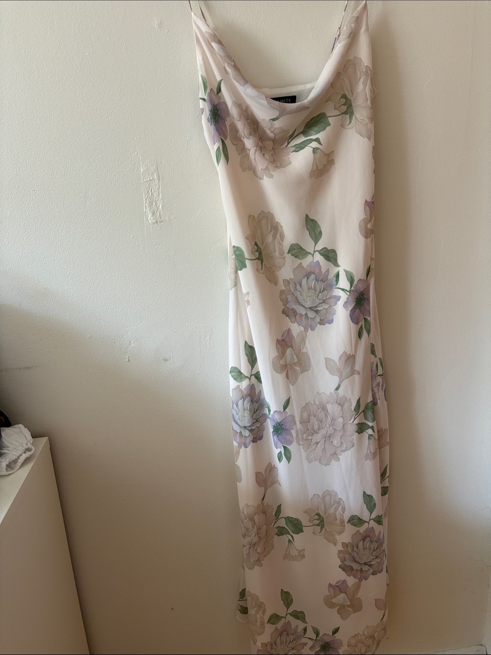 Dynamite Blush Floral Cowl Maxi Dress